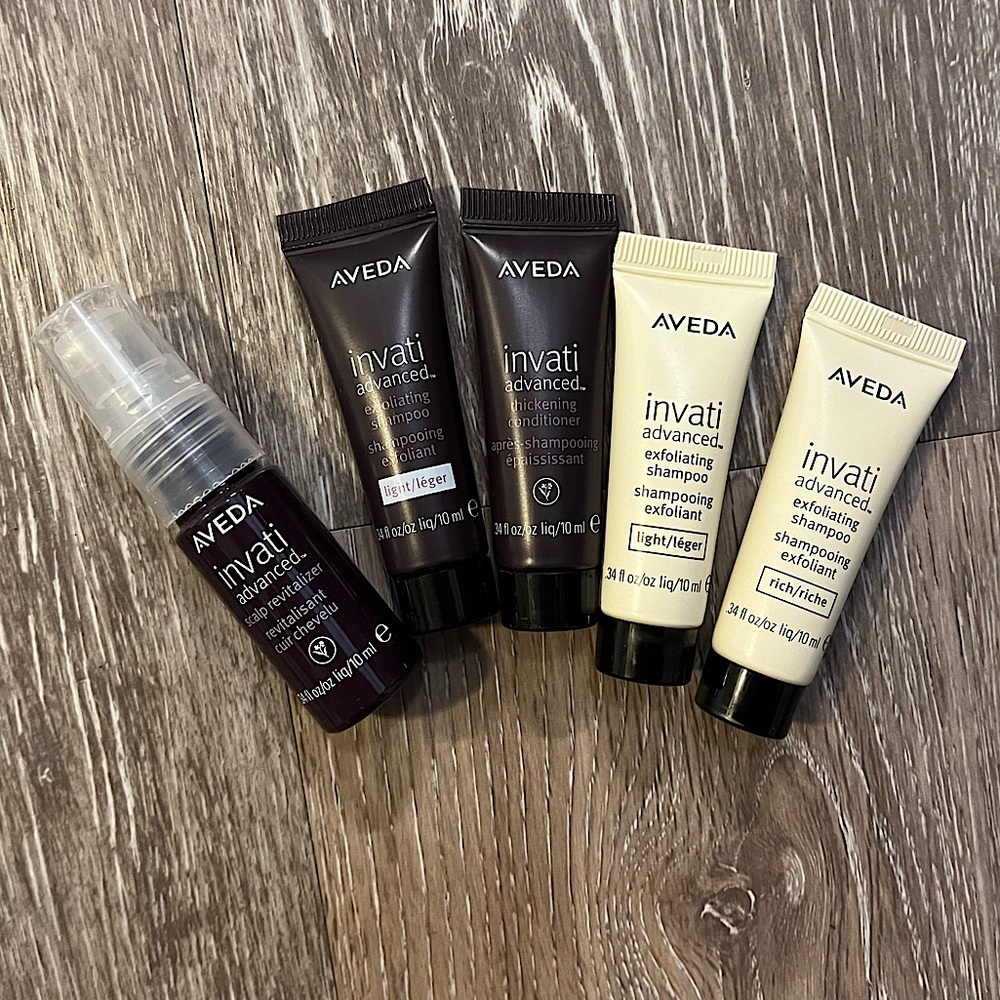 FREE with purchase AVEDA hair samples, shampoo, conditioner stocking stuffers